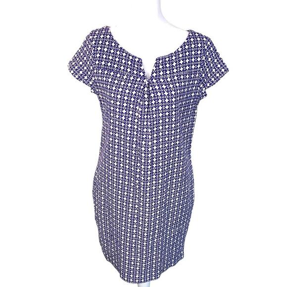 EUC Joe Fresh Blue and White Print Cotton Short Sleeve Lined Spring Dres… - Picture 1 of 8